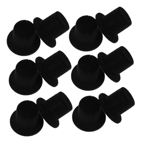 iplusmile 15 Stück Teiliges Mini Zauberhüte aus Schwarzem Velours Winzige Puppenhüte für DIY Bastelprojekte Kawaii Mini Hüte für Schneemann und Clown Dekoration Weihnachts und Halloween von iplusmile