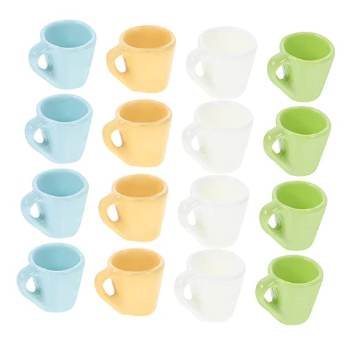iplusmile 16 Stück Mini-Becher Miniatur Mini-puppenhaus Mit Kaffeetasse Zubehör Für Das Puppenhaus Mini-puppenhaus-zubehör Mini-teetasse Puppenhaus-minitasse Mini-Tasse Harz von iplusmile