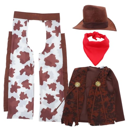 iplusmile 1Satz Cowboy Kostüm für Teiliges Western Outfit mit Weste Bandana und Hut Verkleidungszubehör für Halloween und Mottopartys Strapazierfähiger Vielseitig iplusmile 1Satz Cowboy Kostüm für Teiliges Western Outfit mit Weste Bandana und Hut Verkleidungszubehör für Halloween und Mottopartys Strapazierfähiger Vielseitig von iplusmile