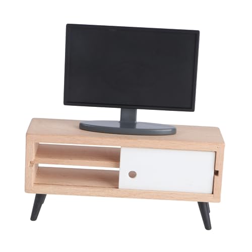 iplusmile 1Satz Fernseher Teiliges Puppenhaus Zubehör Schwarzer Fernseher Tv Schrank Kreative Dekoration für Kinderzimmer für Fantasievolles Hochwertiges Langlebiges von iplusmile