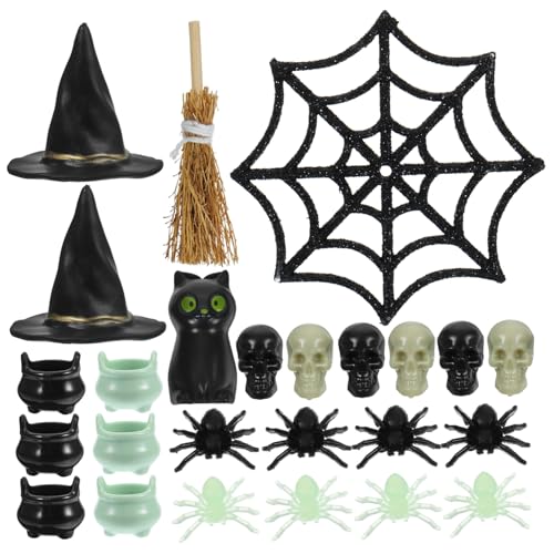 iplusmile 1Satz Halloween Miniaturfiguren Teiliges Hexenhut und Spinnenminiaturen für Puppenhaus Dekoration für Kreative DIY Projekte iplusmile 1Satz Halloween Miniaturfiguren Teiliges Hexenhut und Spinnenminiaturen für Puppenhaus Dekoration für Kreative DIY Projekte von iplusmile