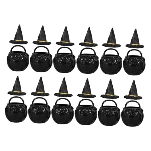 iplusmile 1Satz Hexenhut Halloween Mini Hexenhüte und Mini Kessel für Halloween Partys und Kreative DIY Projekte Langlebig von iplusmile