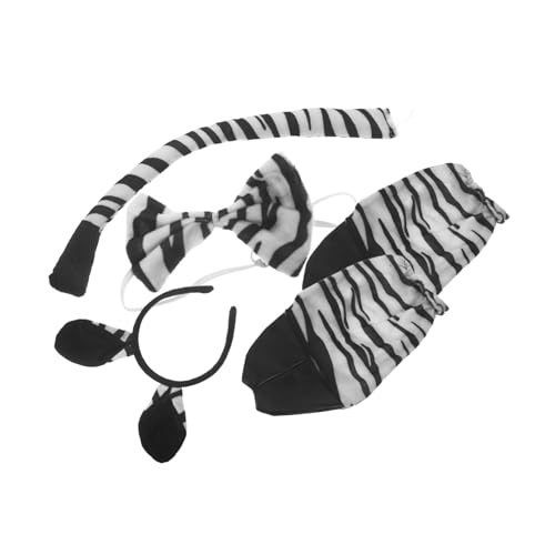 iplusmile 1Satz Zebra Kostümset für Erwachsene und Teiliges Cosplay Zubehör mit Stirnband Fliege für Halloween Verkleidungspartys und Fotoshootings von iplusmile