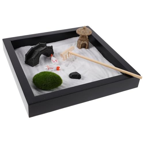 iplusmile 1Satz Zen Garten für Tischdekoration Japanischer Sandkasten mit Zubehör für Kreative DIY Gestaltung Ornament für Zuhause und Büro Entspannende von iplusmile
