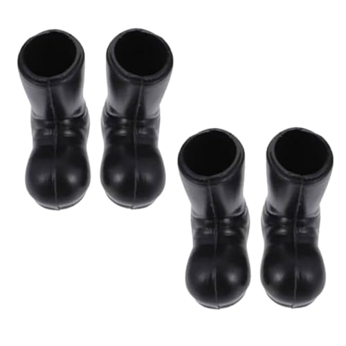 iplusmile 2 Paare Mini Weihnachtsmann Stiefel Realistische Miniatur Puppenhaus Deko Langlebige Kunststoff Santa Schuhe Detailreiche Weihnachtsdeko für DIY Desktop und Party Glatte Kanten von iplusmile