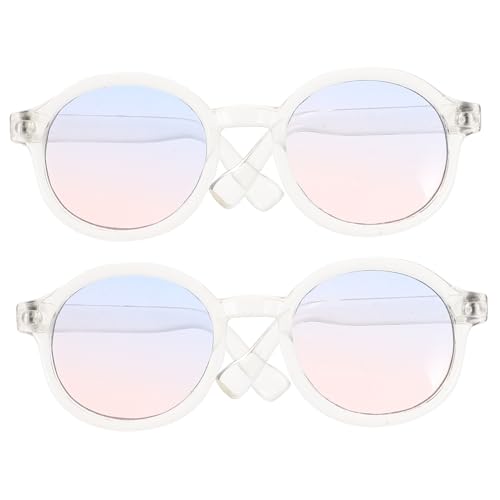 iplusmile 2 Paare Miniatur Puppenbrillen Sonnenbrillen Kunststoff Puppenzubehör DIY Modisch Langlebig Zubehör von iplusmile