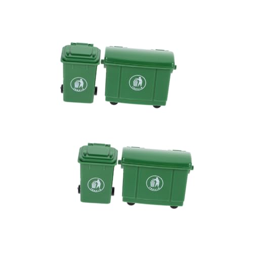 iplusmile 2 Sätze Modell eines Sanitär-Mülleimers Puppenhausminiaturen Mini -Mülldosen Mini -Müll kann puppenhaus zubehör Mülleimer Formen Puppenhausdekor Plastik Green von iplusmile