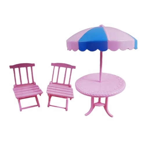 iplusmile 2 Sätze Strandtisch- und Stuhlspielzeug Strandsitz winzige Stuhldekoration zusammenklappbarer Strandkorb klein Miniatur-Puppenhauszubehör winziges Stuhlmodell Abs von iplusmile