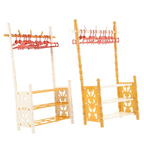 iplusmile 2 Sets Kleiderständer Miniatur Puppen Tiny Kit Kleiderbügel Home Decor Mini Puppe Puppenhaus Mini Kleiderbügel Kleine Mini Möbel Puppenmöbel Requisiten Zufällige Farbe von iplusmile