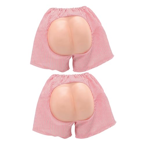 iplusmile 2 Stück „Mach Dich Über Den Hintern Der Leute Lustig“ Hosen Lustige Falsche Hintern Requisite Maskerade Outfit Neuheitskostüm Masken Shorts Strandparty Kostüm Hintern von iplusmile