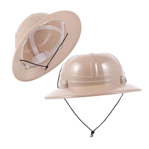 iplusmile 2 Stück Abenteuerhut camping zubehör Requisiten für Bühnenshows Requisiten für die Leistung Campinghut für Cosplay Kinderhüte Entdecker Cosplay Hüte Plastik Beige von iplusmile