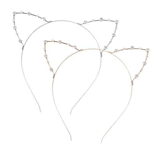 iplusmile 2 Stück Glitzerndes Katzenohren Haarreif Strassbesetzter Cosplay Kopfschmuck in Gold und Silber Halloween Haarband für Damen Party und Alltagsschmuck Leicht und Komfortabel iplusmile 2 Stück Glitzerndes Katzenohren Haarreif Strassbesetzter Cosplay Kopfschmuck in Gold und Silber Halloween Haarband für Damen Party und Alltagsschmuck Leicht und Komfortabel von iplusmile