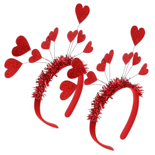 iplusmile 2 Stück Herzförmige Pailletten Haarbänder Valentinstag Haarreifen Mädchen Party Haarreifen mit Liebevollem Design Haltbar Kindergeeignet für Hochzeit und Fotoaccessoire von iplusmile