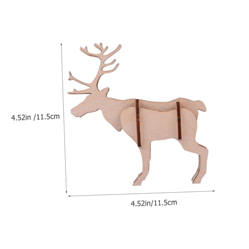 iplusmile 2 Stück Holzpuzzle Bausatz DIY Hirsch Modell Holzbausatz für Lernspielzeug Konzentration Hand Auge Koordination Dekoration Zuhause Büro von iplusmile