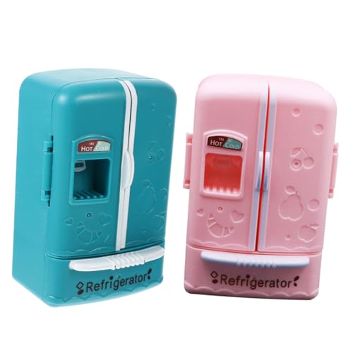 iplusmile 2 Stück Mini-Kühlschrank-Modell Puppenhaus winzig Mini-Kühlschrank-Ornament Miniaturen zum Basteln Mini-Kühlschrank- Miniaturhaus Kit Mini-Möbeldekor Abs von iplusmile