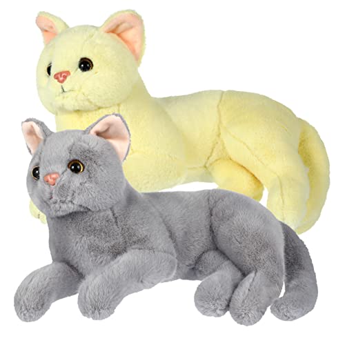 iplusmile 2 Stück Plüschtier Katze Kuscheltiere Katze Plüsch Katze Kuscheltier Plüschtier Katze Kuscheltier Katze Kuschelkatzen Die Echt Aussehen Realistische Katze Kinderspielzeug von iplusmile