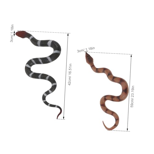 iplusmile 2 Stück Realistische Simulation Schlangen aus Weichem TPR Gummi Flexible Reptilienfiguren für Halloween Streiche Dekoration und Outdoor Lebensechte Schlangenmodelle von iplusmile