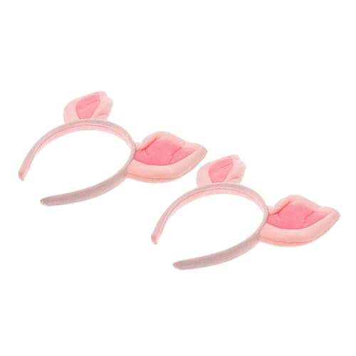 iplusmile 2 Stück Rosa Schwein Ohr Haarreifen Weiches Stirnband Damen Party Cosplay Kopfbedeckung Modisches Accessoire von iplusmile