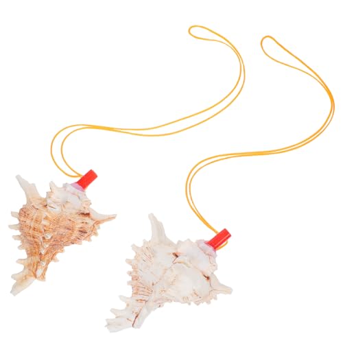 iplusmile 2 Stück Schraubenwinkelpfeife pfeife horn natürliche Meeresmuschel Muschelschalen für Jungen und Mädchen Paar anwesend Kinderspielzeug Trompete Plastik von iplusmile