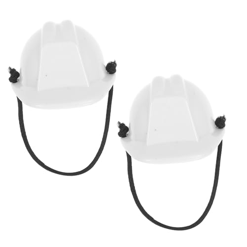 iplusmile 2 Stück Sicherheitshelm für Haustiere Mini-Bauhut Mini-Schutzhelm für Puppe Miniaturhelm für Haustiere Miniatur-Bauhut Miniatur-Bauhelm Puppenhelm Miniatur-Schutzhelm Plastik Weiß von iplusmile