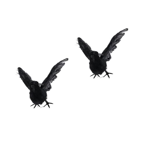 iplusmile 2 Stück Simulation Krähe Halloween Requisite Halloween Dekoration Krähenmodell Halloween Krähe Realistisches Krähenmodell Spielzeugkrähe Vogelspielzeug Krähenvogel von iplusmile