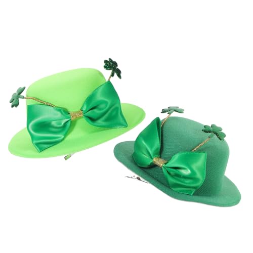 iplusmile 2 Stück Teiliges Patrick's Day Haarklammer Mini Leprechaun Hut Haarclip Kleeblatt Grün Leicht Langlebig Kostüm Party Accessoire von iplusmile