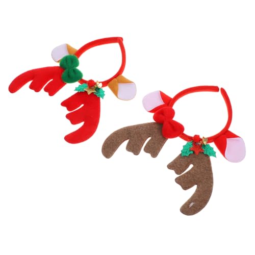 iplusmile 2 Stück Weihnachtliches Rentier Geweih Haarreif Teiliges Kuschelige Haarschmuck Dekoratives Stirnband für Weihnachtsfeiern Karneval Kostümpartys Festliche von iplusmile