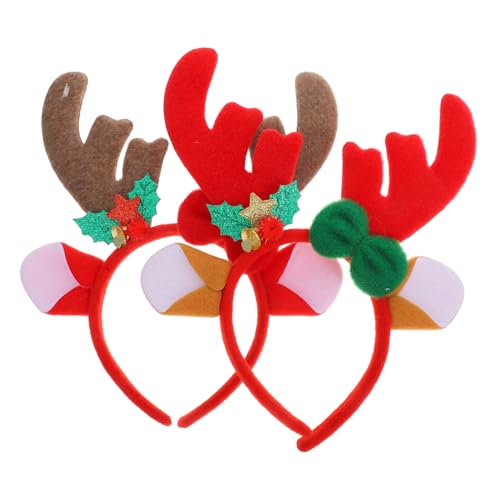 iplusmile 2 Stück Weihnachtliches Rentier Geweih Stirnband Karikatur Haarreif für Erwachsene Deko Accessoires von iplusmile