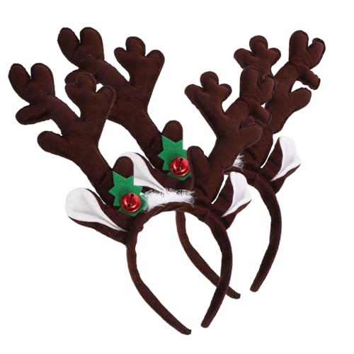 iplusmile 2 Stück Weihnachtliches Rentiergeweih Stirnband Teiliges Weicher Samt Haarreif mit Kreativem Geweih Design Festlicher Haarschmuck für Partydekoration von iplusmile