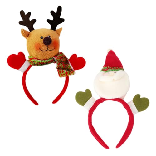 iplusmile 2 Stück Weihnachts Haarreif Weihnachtsmann Schneemann Rentier Party Haarband Weihnachtsfest Haarschmuck Passend Festlich und Elegant für Weihnachtsfeier von iplusmile