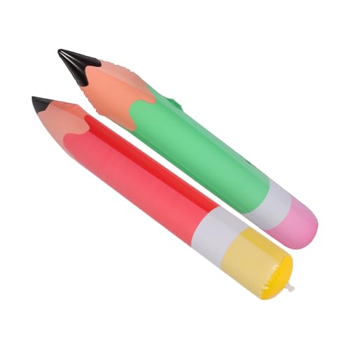 iplusmile 2 Stück aufblasbares Bleistiftspielzeug Riesenbleistift für Requisite Jumbo Großer aufblasbarer Bleistift hoch zurück zur Schulpartydekoration Große Bleistift-Foto-Requisite PVC von iplusmile