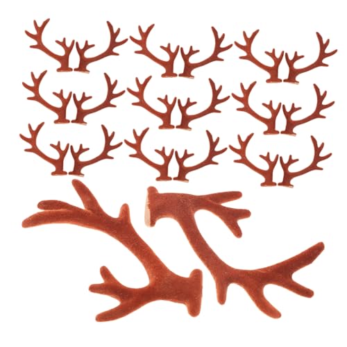 iplusmile 20 Stück Teiliges DIY Haarreif mit Weichen Beflockten Hirschgeweihen Kreative Weihnachts Haaraccessoires Komfortabel und Vielseitig für Festliche Kopfschmuck Dekorationen von iplusmile