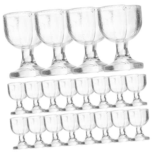 iplusmile 20 Stück Teiliges Miniatur Wein Transparente Puppenhaus Mini Weinbecher Robustes für Dekoration und Fotografie Geeignet für Puppenhaus Zubehör von iplusmile