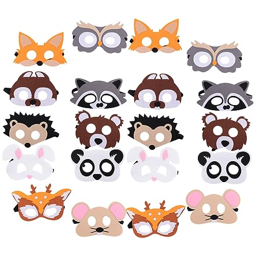 iplusmile 20 Stück Teiliges Set Tierfilzmasken für Halbgesichtige Weiche Langlebige Kostümmasken für Partys Bühnenauftritte Cosplay und Maskerade mit Niedlichen Dschungelmotiven Wie Fuchs iplusmile 20 Stück Teiliges Set Tierfilzmasken für Halbgesichtige Weiche Langlebige Kostümmasken für Partys Bühnenauftritte Cosplay und Maskerade mit Niedlichen Dschungelmotiven Wie Fuchs von iplusmile