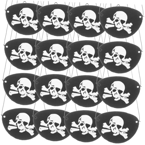 iplusmile 24 Stück Teiliges Piraten Augenklappe mit Schädelmotiv Elastisch und Bequem Halloween Cosplay Augenmaske für Erwachsene für Party Requisiten und Kostümspiele von iplusmile