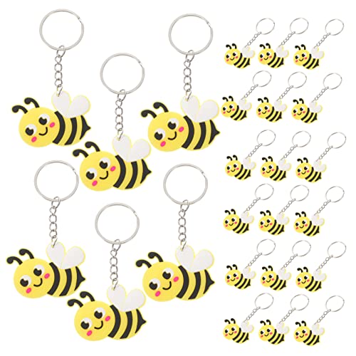iplusmile 24 Stück Teiliges Süßer Bienen Schlüsselanhänger Kreativer und Schlüsselring Langlebig und Leicht Niedlicher Cartoon Bienenanhänger als Taschen und Autoschmuck für Freunde und von iplusmile