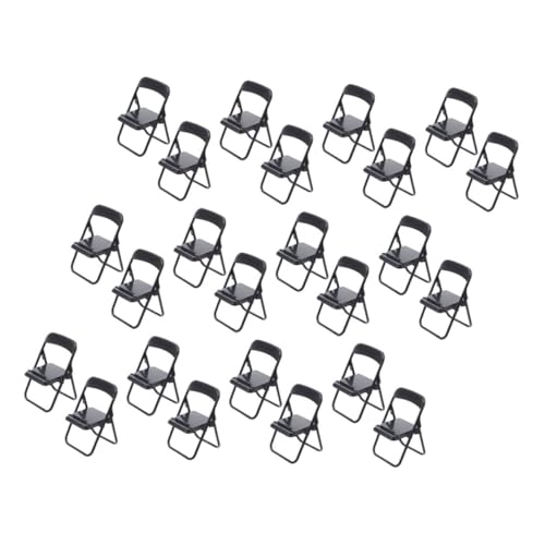 iplusmile 25 Stück Teiliges Mini Klappstuhl Faltbare Kleine Stuhl Handyhalterung Vintage Miniatur Puppenhaus Möbel Stabiler Smartphone Ständer Platzsparend Dekorativ für Schreibtisch und von iplusmile