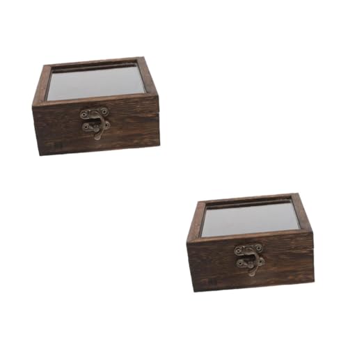 iplusmile 2Er-Box Kästchen mit Insektenproben Ausstellung der Steinsammlung Holzvitrine Schattenboxen zum Selbermachen getrockneter Blumenkasten Schattenboxen Vitrinen Light Brown von iplusmile