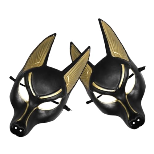 iplusmile 2Stücke Anubis Maske für Halloween Cosplay und Maskenball Stilvolle Vintage Partymaske mit Verstellbarem Gummiband Robuste und Leichte Konstruktion Authentisches Design iplusmile 2Stücke Anubis Maske für Halloween Cosplay und Maskenball Stilvolle Vintage Partymaske mit Verstellbarem Gummiband Robuste und Leichte Konstruktion Authentisches Design von iplusmile