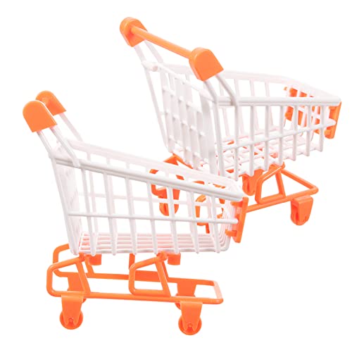 iplusmile 2Stücke Einkaufswagen für Teiliges Einkaufswagen Modell Rollenspiele und Kreative Aktivitäten für Ab Jahr Orangefarben von iplusmile