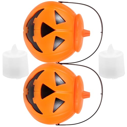 iplusmile 2Stücke Halloween Eimer Leuchtende Kürbiskonfektbehälter mit Deckel für Süßigkeiten und Kleine für Halloween Feiern und Dekorationen iplusmile 2Stücke Halloween Eimer Leuchtende Kürbiskonfektbehälter mit Deckel für Süßigkeiten und Kleine für Halloween Feiern und Dekorationen von iplusmile