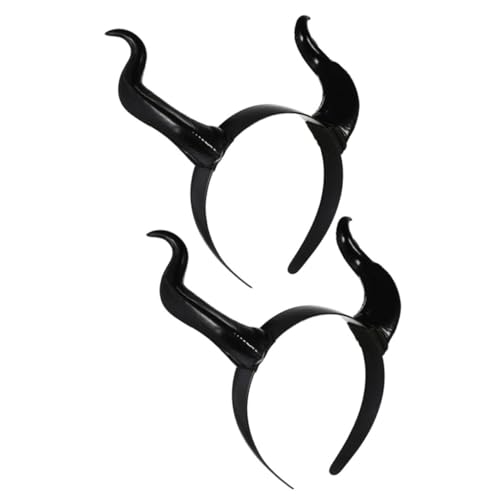 iplusmile 2Stücke Lustiges Stirnband für Halloween Abnehmbar für Kostümpartys und Cosplay Teufelshörner Haarreif Kreative Halloween Deko für Erwachsene von iplusmile