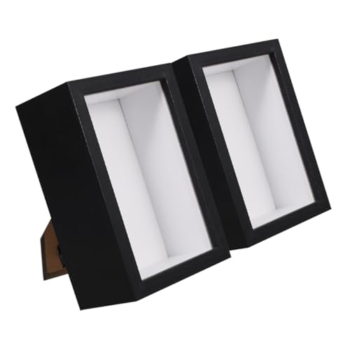 iplusmile 2er-box Fotorahmen Anzeigen Konservierter Blumenrahmen Trockenblumenvitrine Muster Schautafel Rustikaler Präsentationsrahmen Musterkoffer Getrockneter Blumenrahmen Hölzern Black von iplusmile