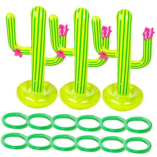 iplusmile 3 Sets Aufblasbare Kaktus Spielzeuge Spaß Wurfschwimmer Und Kinderspielzeug Strandspiel Kaktus Ring Sommerspielzeug Luau Partyspiele Aufblasbarer Kaktus Für Poolspiel von iplusmile