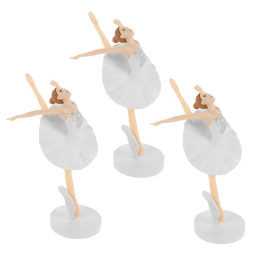 iplusmile 3 Stück Kuchendekorationsverzierungen Dekorationen Für Mädchenfiguren Party Miniatur Ballett Ornament Mädchenfigurendekorationen Wunder Rosa Girly Topper Weiß Pvc von iplusmile