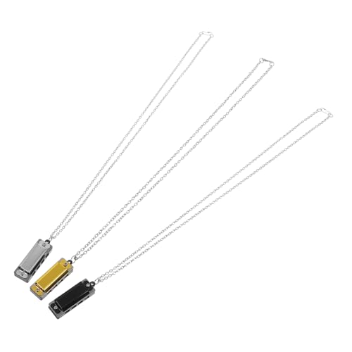 iplusmile 3 Stück Mini Mundharmonika Halskette Teiliges Töne Musikinstrument für Anfänger Leichter Tragbarer Anhänger als Modisches für Junge Mädchen und Partygeschenke von iplusmile