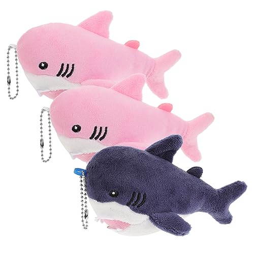iplusmile 3 Stück Plüschhai-Anhänger Kuscheltier ausgestopft Tiere Pflücken Dekorationsbeutelanhänger Plüschhai-Ornamente Plüsch-Schlüsselanhänger Linter Zufällige Farbe von iplusmile