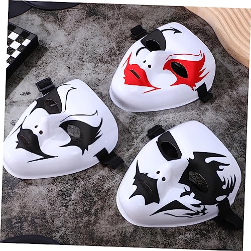 iplusmile 3 Stück Teiliges Halloween PVC Street Dance Masken Gruselige Cosplay Masken mit Verstellbarem Gummiband Langlebige Plastik für Party Karneval und Prank von iplusmile