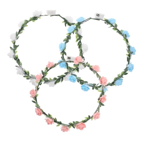 iplusmile 3 Stück Teiliges LED Blumenkranz mit Künstlichen Blüten und Grünen Blättern Leuchtendes Bequemes Stirnband für Frauen Mädchen Geeignet für Hochzeiten Festivals Partys und iplusmile 3 Stück Teiliges LED Blumenkranz mit Künstlichen Blüten und Grünen Blättern Leuchtendes Bequemes Stirnband für Frauen Mädchen Geeignet für Hochzeiten Festivals Partys und von iplusmile