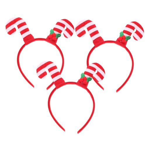 iplusmile 3 Stück Weihnachtliche Candy Cane Haarreifen Teiliges Festliche Kopfbedeckung Party Haarschmuck für Cosplay und Familienfeiern von iplusmile